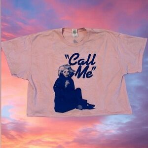 Pink Blondie Call Me Cropped Tee Size XL